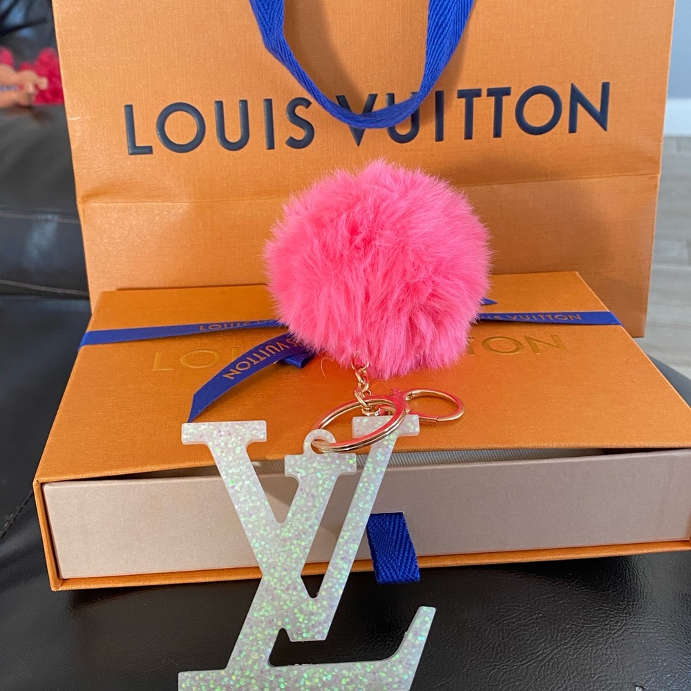 Hand made resin charms, with key ring and Pom Pom